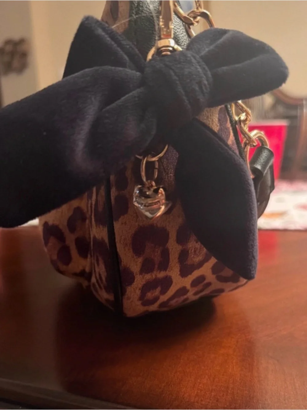 Juicy Couture Leopard Print Shoulder Bag in Brown and Tan